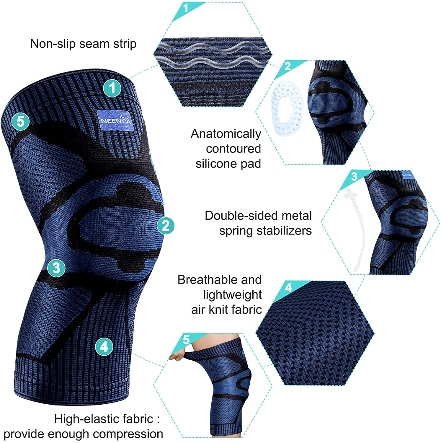 Rodillera NEENCA con estabiliz - Mountain Biking Knee Pads reseña y precio